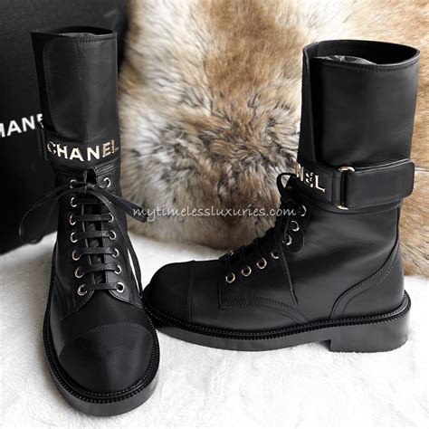 chanel leather boots replica|chanel lace up combat boots.